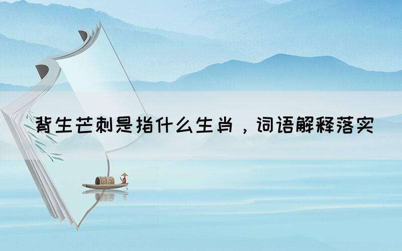 背生芒刺是指什么生肖，詞語(yǔ)解釋落實(shí)(圖1)